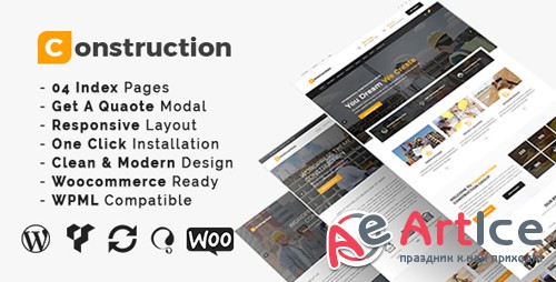 ThemeForest- Construction v3.2 - Construction And Building Business WordPress Theme - 19587003
