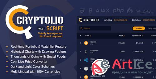 CodeCanyon - Cryptolio v1.0 - Realtime Cryptocurrency Market Prices, Charts,Portfolio,Watchlist,Calculator & much more - 21444005