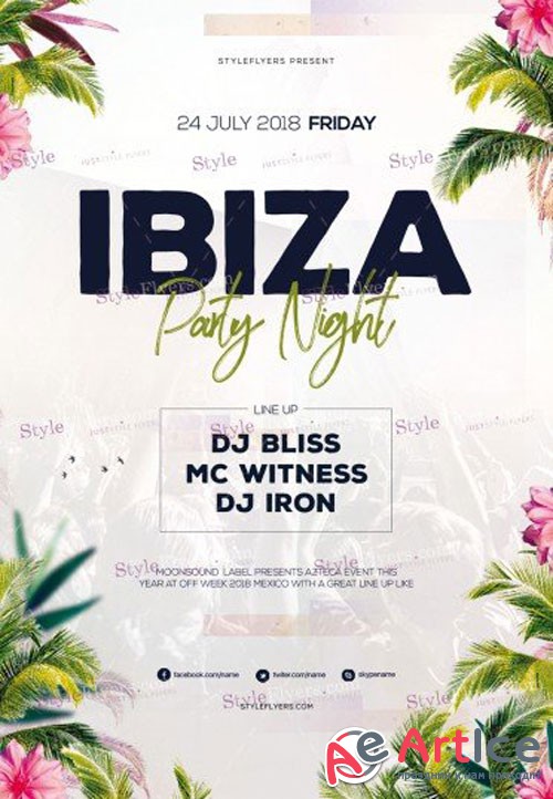 Ibiza Party Night V1 2018 PSD Flyer Template
