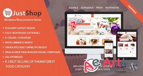 ThemeForest - Cake Bakery WordPress Theme - Justshop v8.1 - 4747148