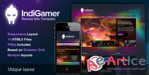 ThemeForest - Indigamer v1.0 - Responsive Review Site Template - 2797665