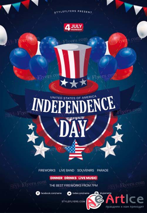 Independence Day V25 2018 PSD Flyer Template