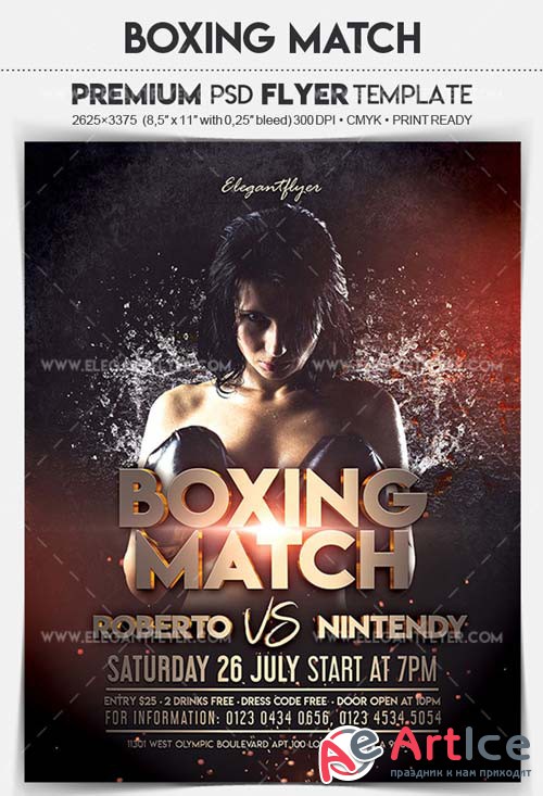 Boxing Match V1 2018 Flyer PSD Template