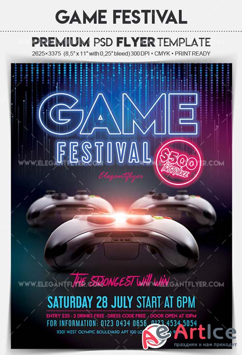 Game Festival V1 2018 Flyer PSD Template