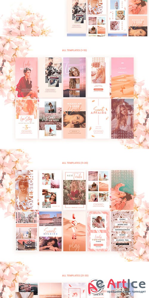 Blush Emotions Insta Stories - 30 Photoshop Templates for Lovely Instagram Stories