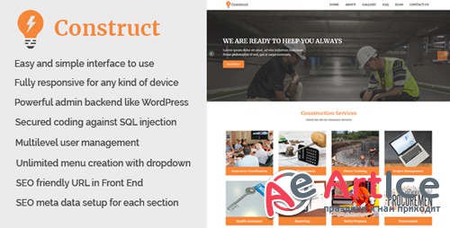 CodeCanyon - Construct v1.0 - Building and Construction Website CMS - 21033019