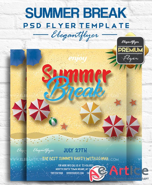 Summer Break V2 2018 Flyer PSD Template