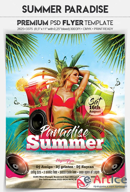 Summer Paradise V1 2018 Flyer PSD Template