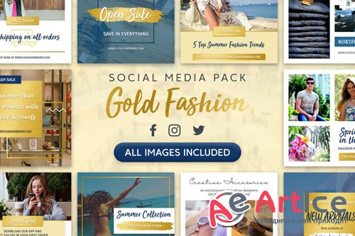 Gold Fashion Social Media Kit