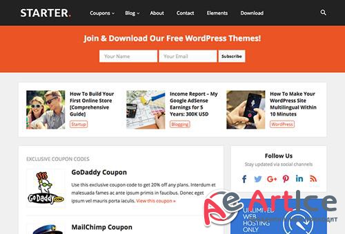 HappyThemes - Starter Pro v1.7 - WordPress Blog & Coupon Theme