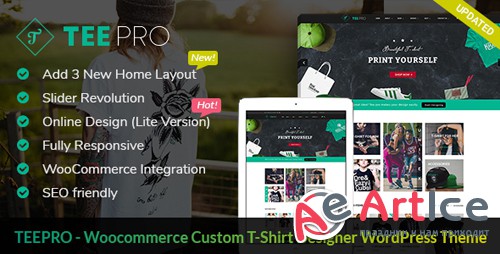 ThemeForest - TEEPRO v2.1.1 - Woocommerce Custom T-Shirt Designer WordPress Theme - 17829534