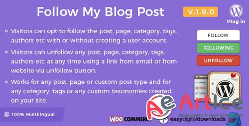 CodeCanyon - Follow My Blog Post v1.9.0 - WordPress Plugin - 6107586
