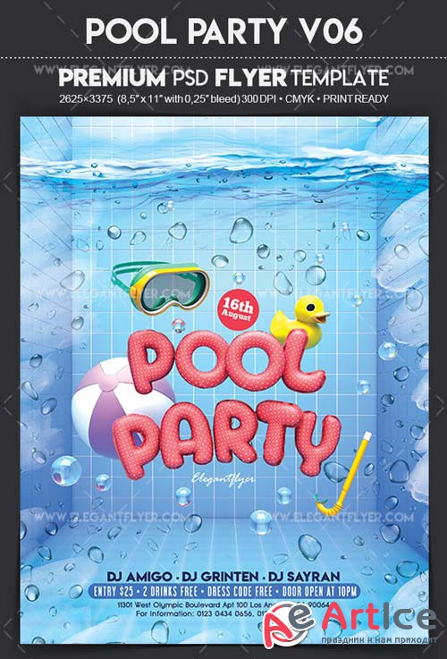 Pool Party V06 2018 Flyer PSD Template