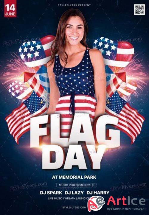 Flag Day V5 2018 PSD Flyer Template