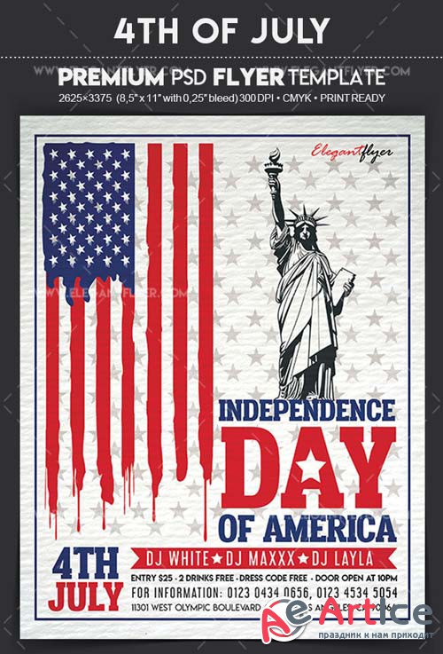 4th of July V25 2018 Flyer PSD Template