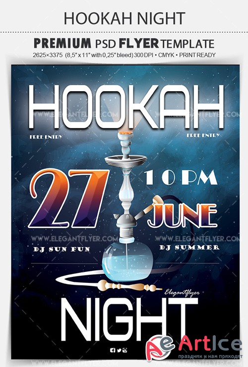 Hookah Night V5 2018 Flyer PSD Template