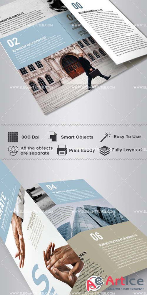 Corporate V7 2018 Tri-Fold Brochure PSD Template