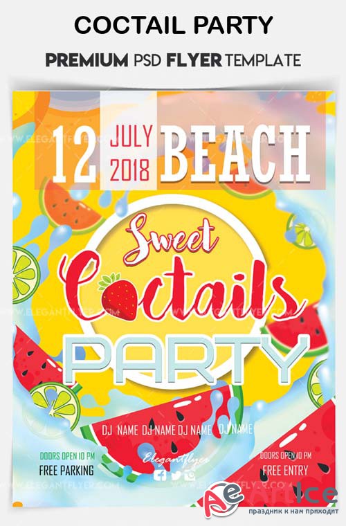 Coctail Party V14 2018Flyer PSD Template