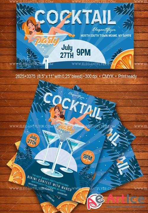 Cocktail Party v12 2018 Flyer PSD Template