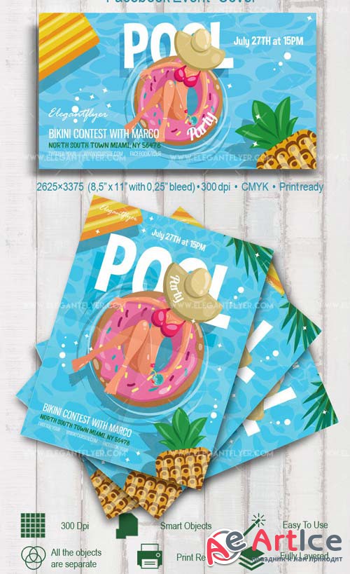 Pool Party V8 2018 Flyer PSD Template