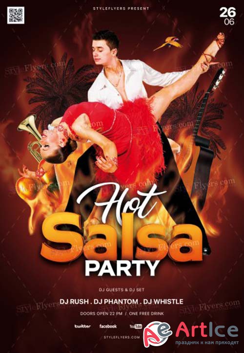 Hot Salsa Party V5 2018 PSD Flyer Template