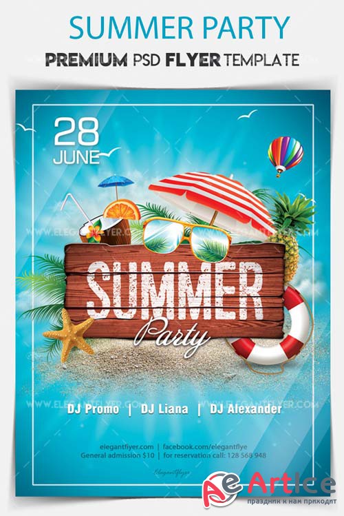 Summer Party V15 2018 Flyer PSD Template