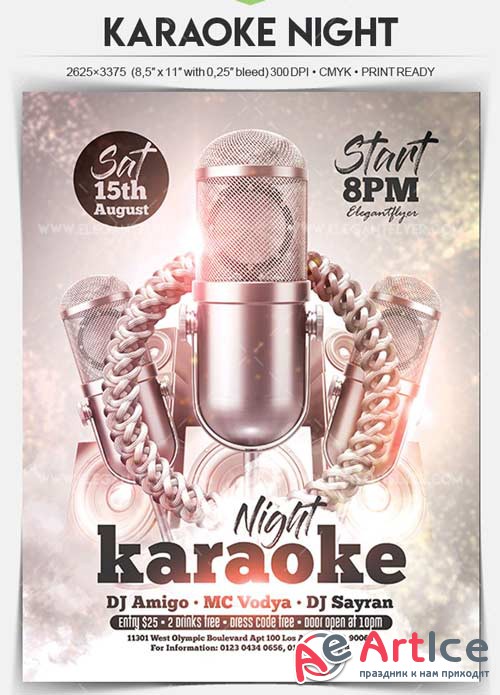 Karaoke Night V20 2018 Flyer PSD Template