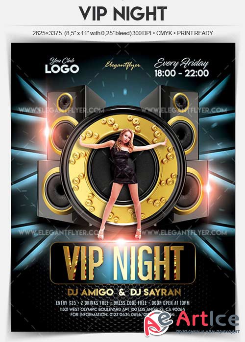 VIP Night V1 2018 Flyer PSD Template