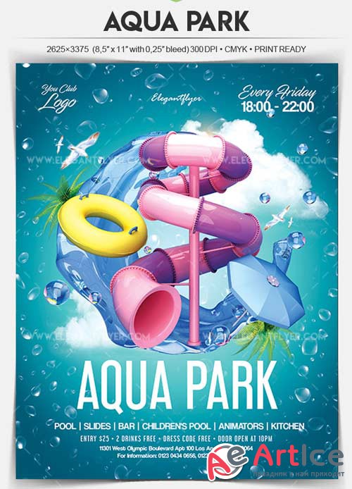 Aqua Park V1 2018 Flyer PSD Template