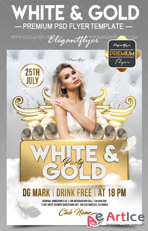 White and Gold V1 2018 Flyer PSD Template
