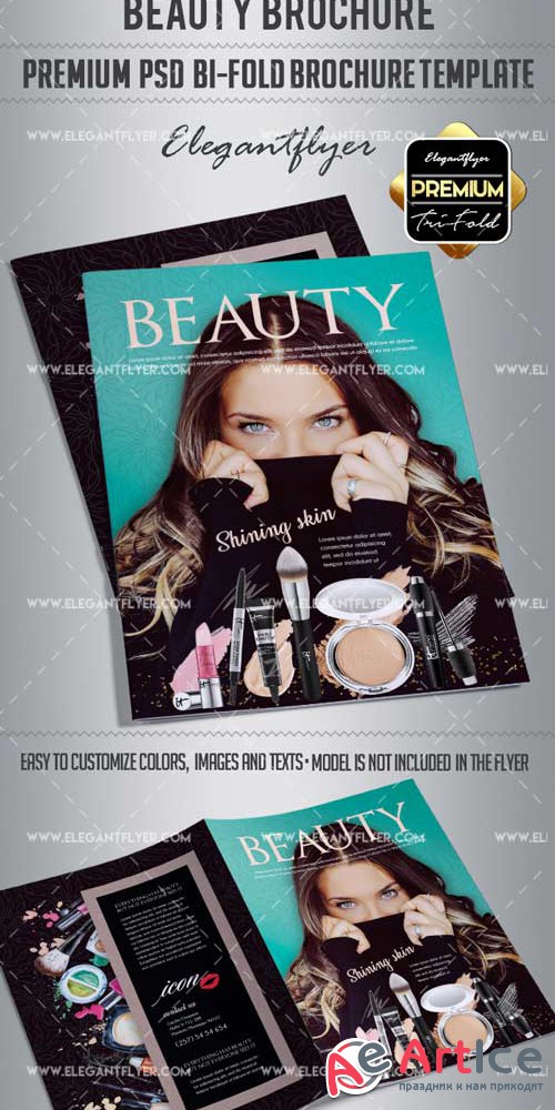 Beauty 2018 Bi-Fold Brochure PSD V1 Template