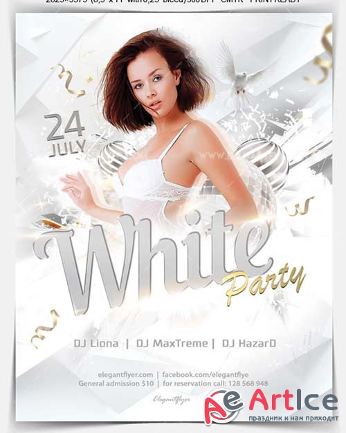 White Party V20 2018 Flyer PSD Template