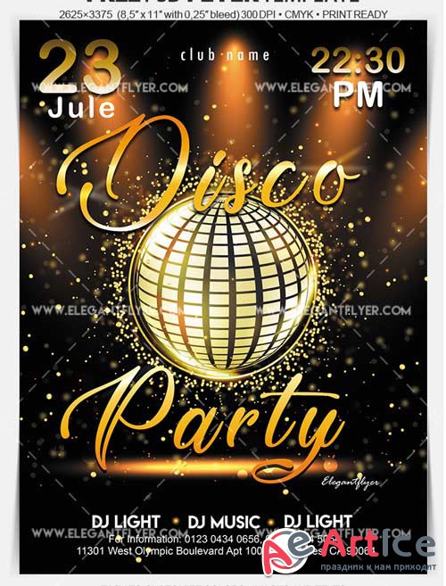 Disco Gold Party V1 2018 Flyer PSD Template