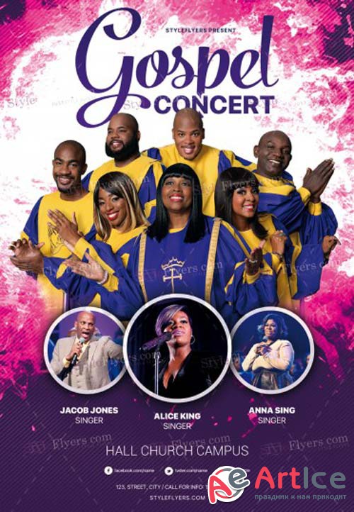 Gospel Concert V1 2018 PSD Flyer Template