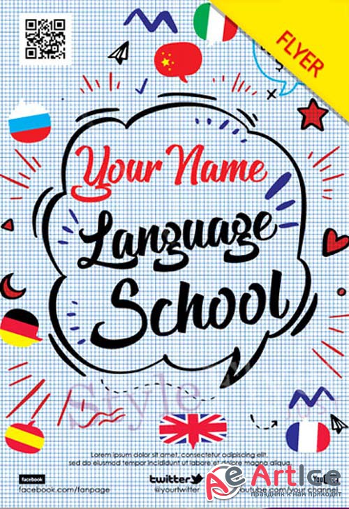 Language School V1 2018 Flyer PSD