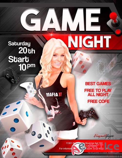 Game night V1 2018 Flyer PSD Template