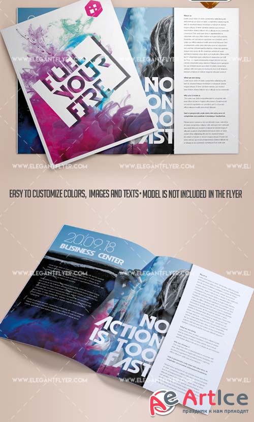 Business V32 2018 Bi-Fold Brochure PSD Template