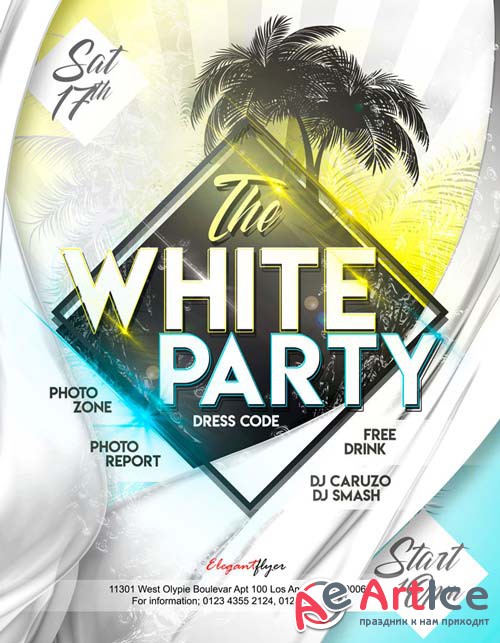 White Party V11 2018 Flyer PSD Template