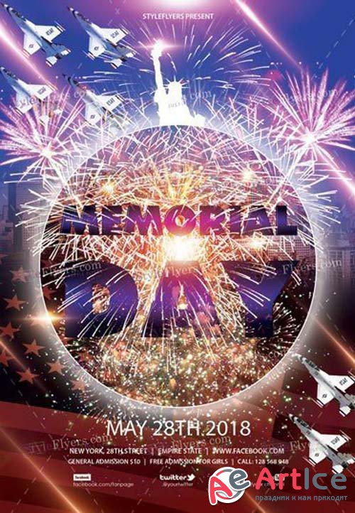 Memorial Day V48 2018 PSD Flyer Template
