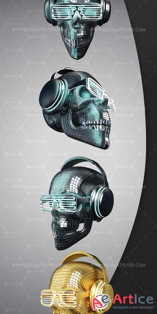 Disco Skull V3 2018 Premium 3d Render Templates