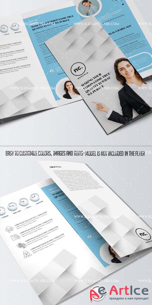 Business V40 2018 Tri-Fold Brochure PSD Template