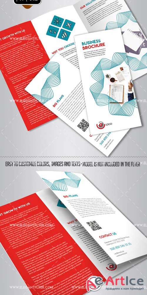 Business V41 2018 Tri-Fold Brochure PSD Template