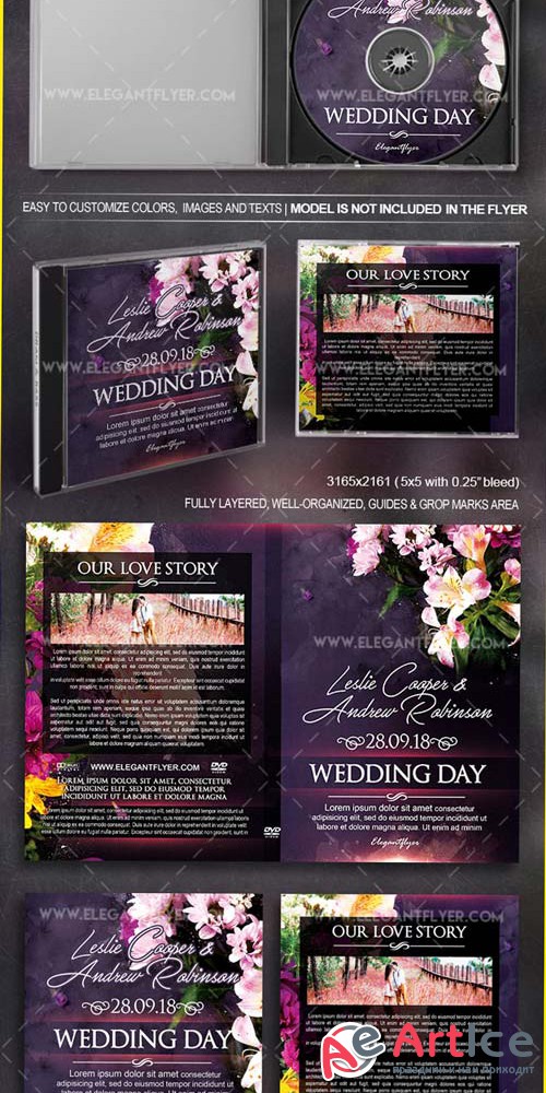 Wedding V1 2018 CD & DVD Cover Template