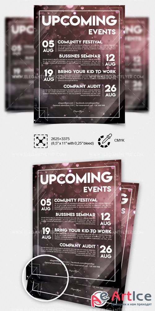 Upcoming Events V1 2018 Flyer PSD Template