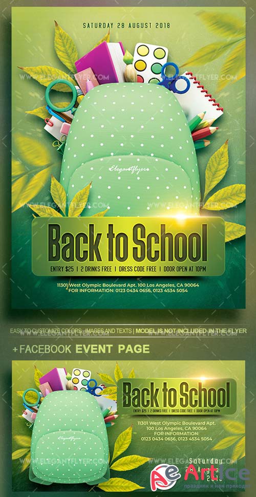 Back to School V34 2018 Flyer PSD Template