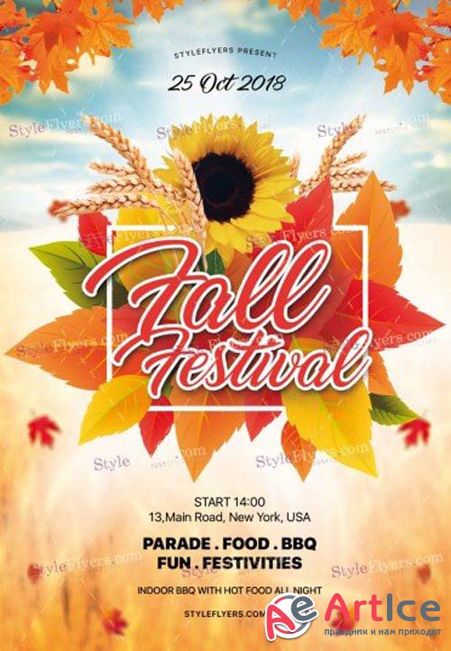 Fall Festival V3 2018 PSD Flyer Template