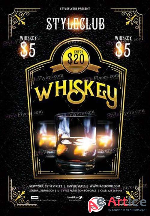 Whiskey Party V8 2018 PSD Flyer Template