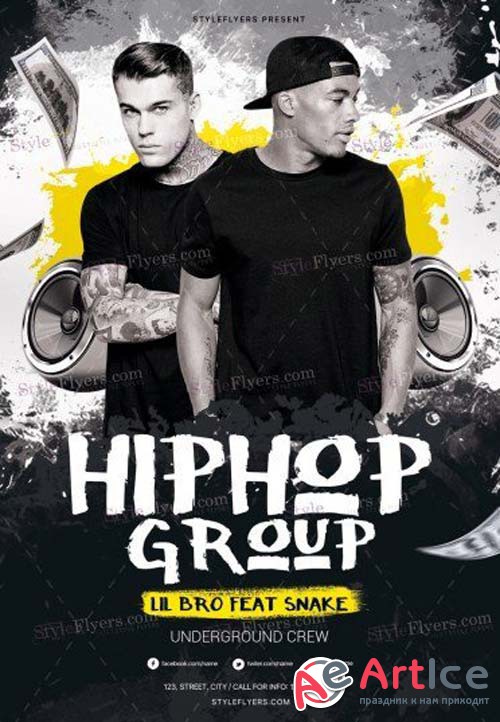 Hip Hop Group V1 2018 PSD Flyer Template