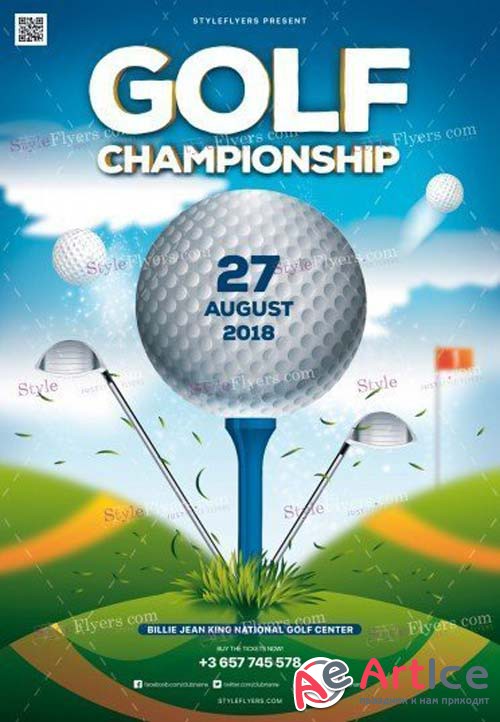 Golf Championship V11 2018 PSD Flyer Template