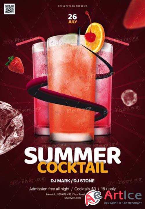 Summer Cocktail V17 2018 PSD Flyer Template